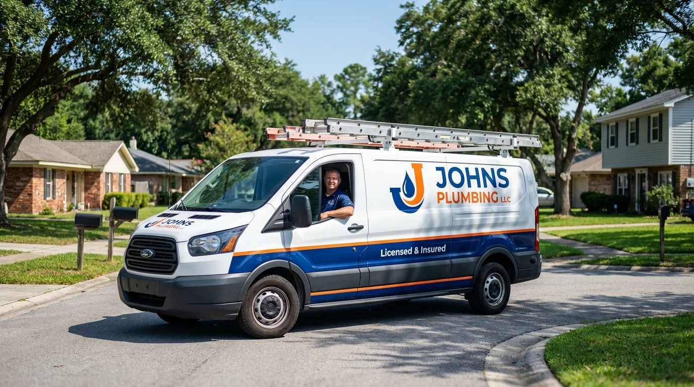 Johns Plumbing LLC service van in Norridgewock, ME